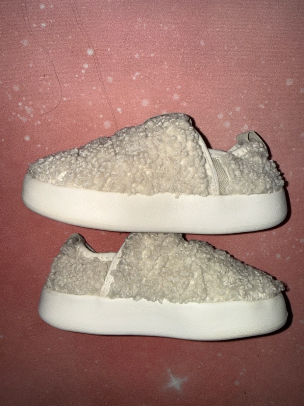 adidas toddler Kids Sherpa Slip-On Sneakers in Cream 12.5k puffylette 360 c - Picture 4 of 8